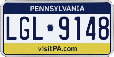 PA license plate LGL9148