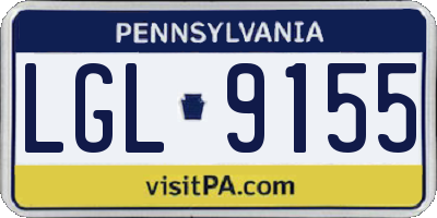 PA license plate LGL9155