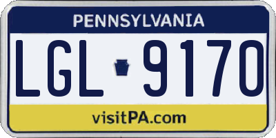 PA license plate LGL9170