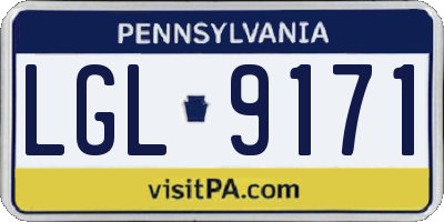 PA license plate LGL9171