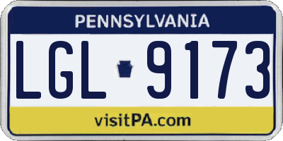 PA license plate LGL9173