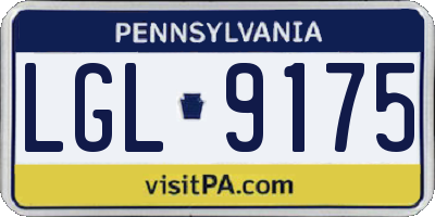 PA license plate LGL9175