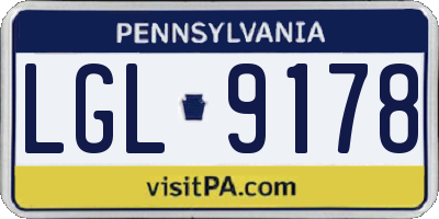 PA license plate LGL9178
