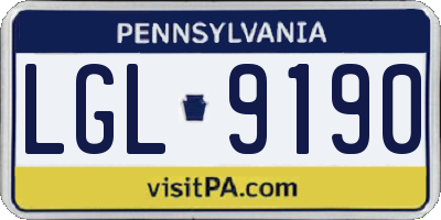 PA license plate LGL9190