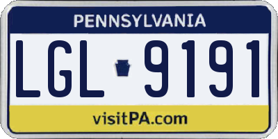 PA license plate LGL9191