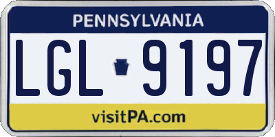PA license plate LGL9197