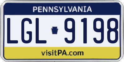 PA license plate LGL9198