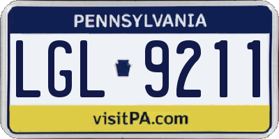 PA license plate LGL9211