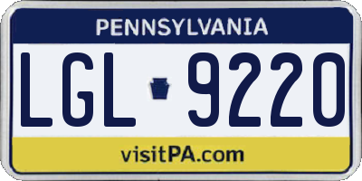 PA license plate LGL9220