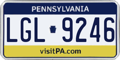 PA license plate LGL9246