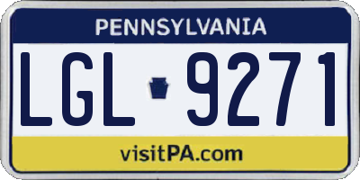 PA license plate LGL9271