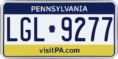 PA license plate LGL9277