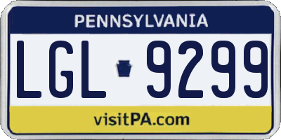 PA license plate LGL9299
