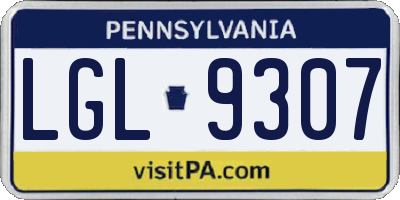 PA license plate LGL9307