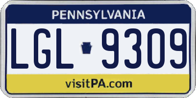 PA license plate LGL9309