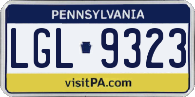 PA license plate LGL9323