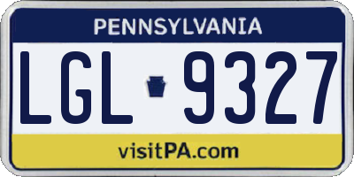 PA license plate LGL9327