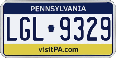 PA license plate LGL9329