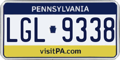 PA license plate LGL9338