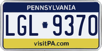 PA license plate LGL9370