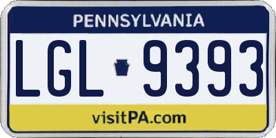 PA license plate LGL9393