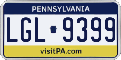 PA license plate LGL9399