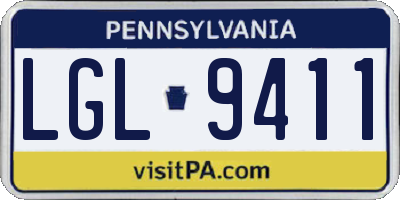 PA license plate LGL9411