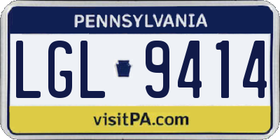 PA license plate LGL9414