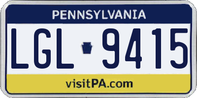 PA license plate LGL9415