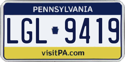 PA license plate LGL9419