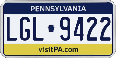 PA license plate LGL9422