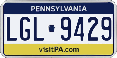 PA license plate LGL9429