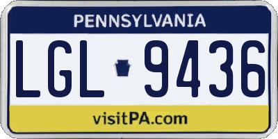 PA license plate LGL9436