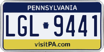 PA license plate LGL9441