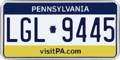 PA license plate LGL9445