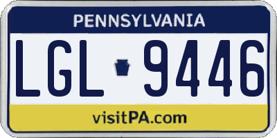 PA license plate LGL9446