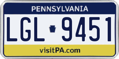 PA license plate LGL9451
