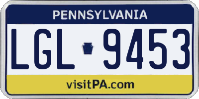 PA license plate LGL9453