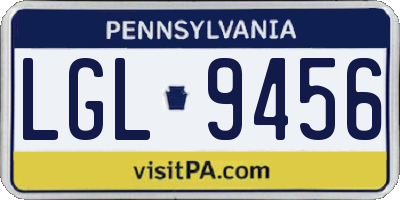 PA license plate LGL9456