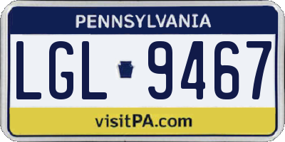 PA license plate LGL9467
