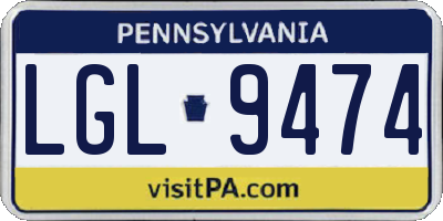 PA license plate LGL9474