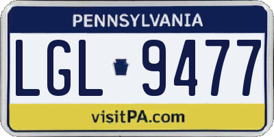 PA license plate LGL9477