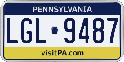 PA license plate LGL9487