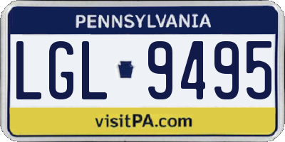 PA license plate LGL9495