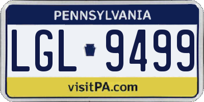 PA license plate LGL9499