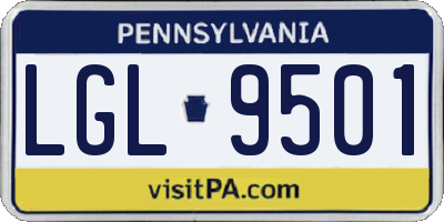 PA license plate LGL9501