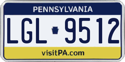 PA license plate LGL9512