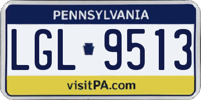 PA license plate LGL9513