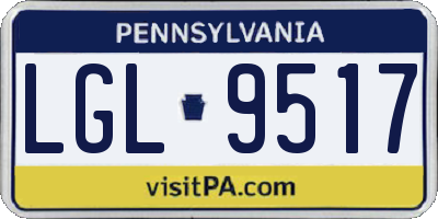 PA license plate LGL9517