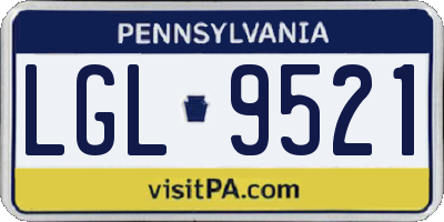 PA license plate LGL9521